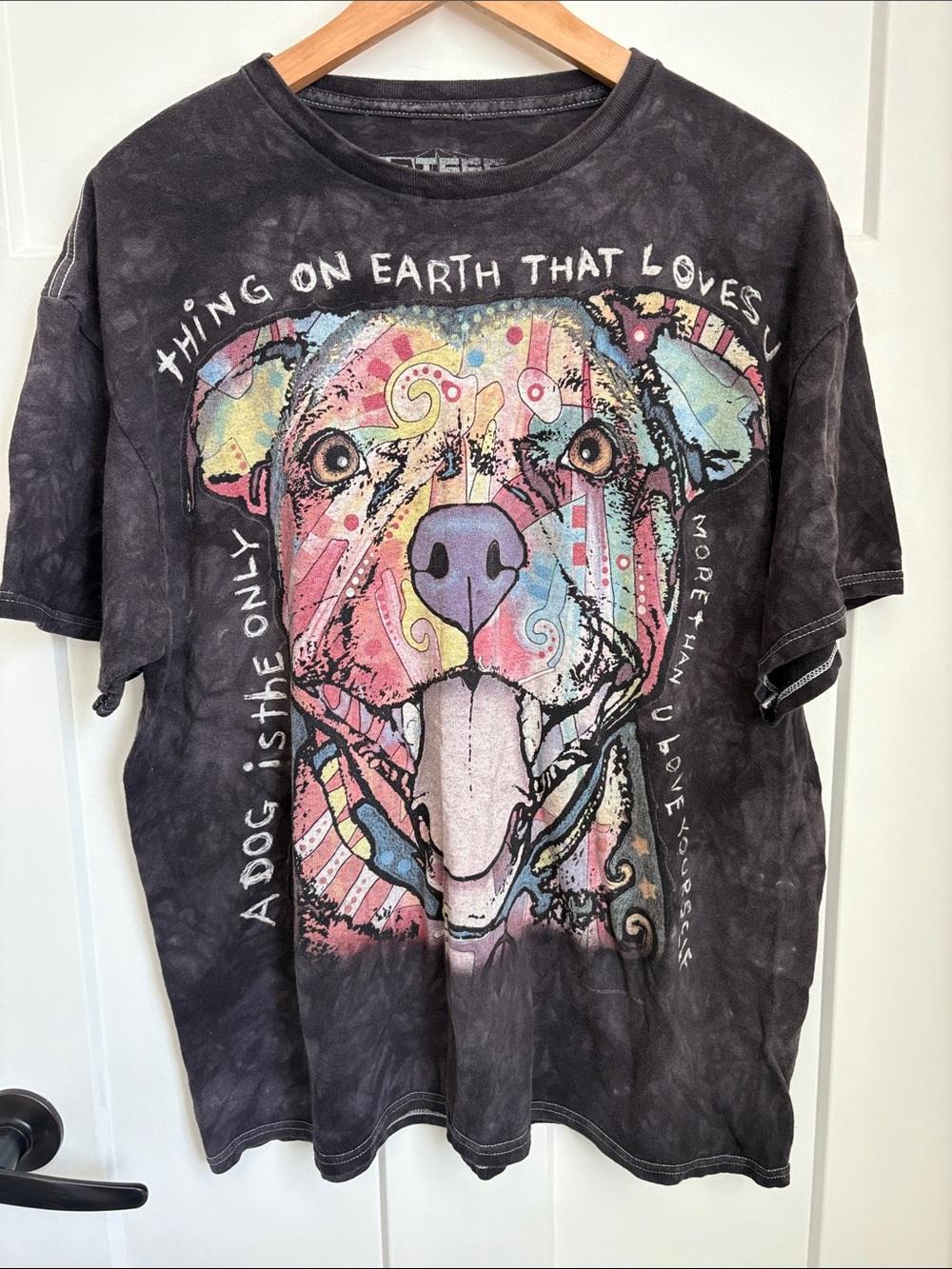 Dean Russo Dog Graphic Tee - Black with Multicolor Print